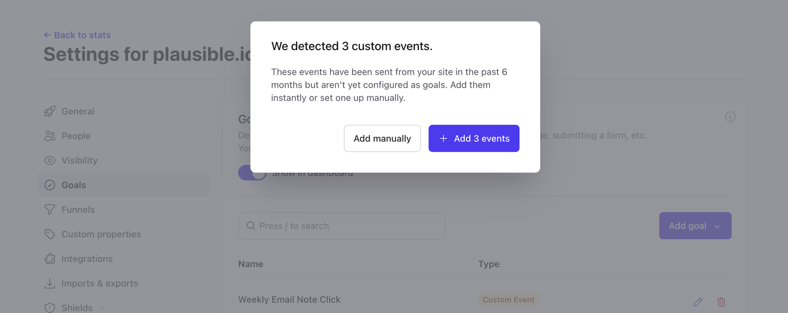 Add all existing events with a single click Add all existing events with a single click